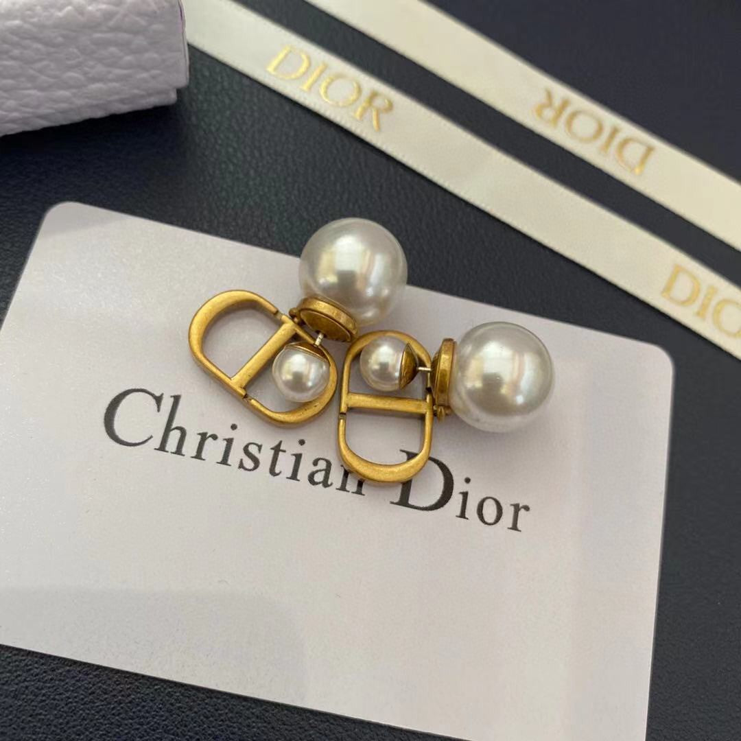 white pearl Drop Earrings for women - product detail view