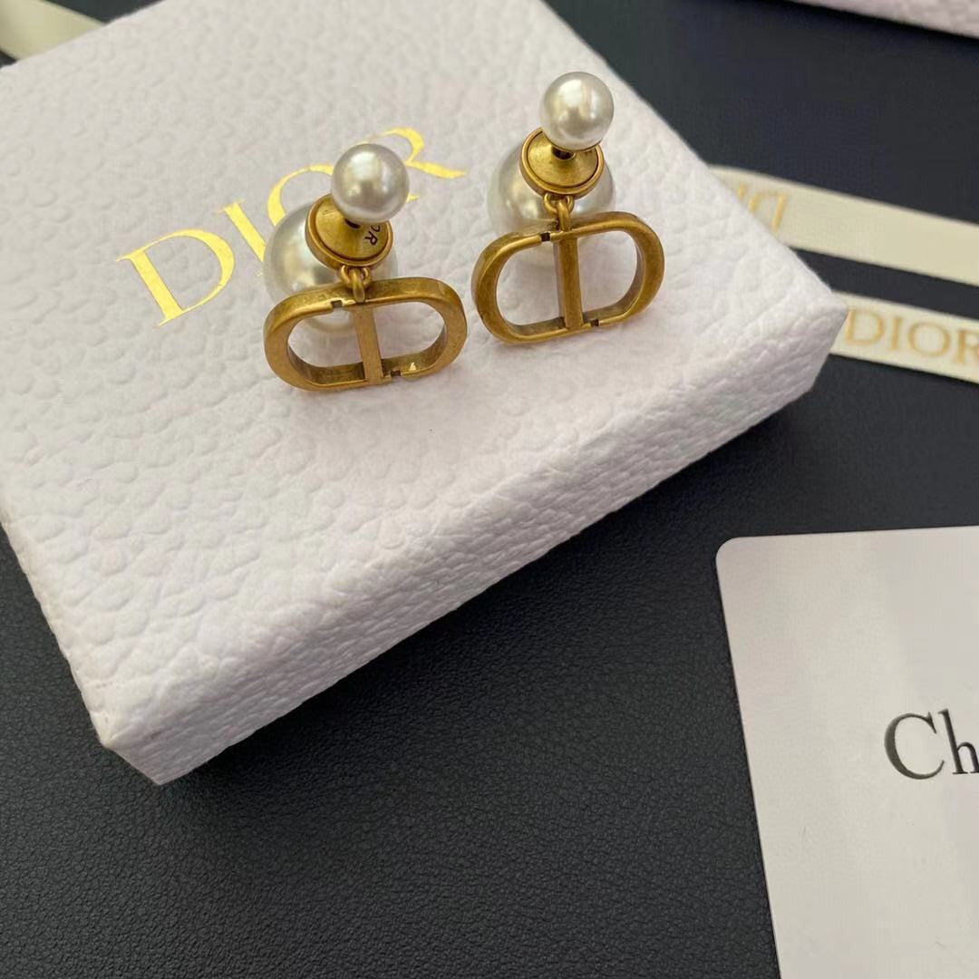 white pearl Drop Earrings for women - alternate angle view 5
