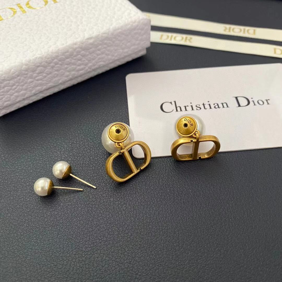 white pearl Drop Earrings for women - alternate angle view 7