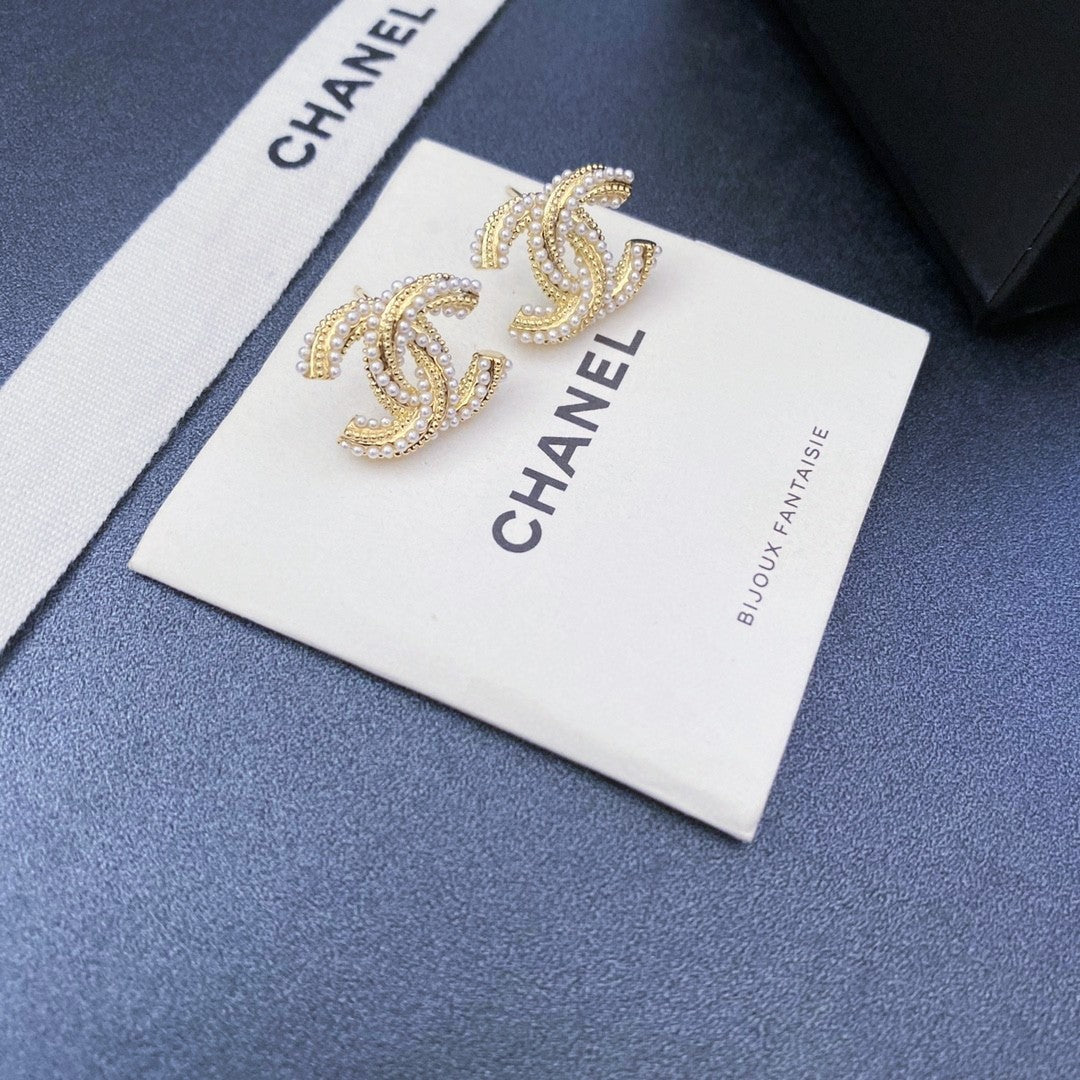 pearl letter Drop Earrings for women - alternate angle view 9
