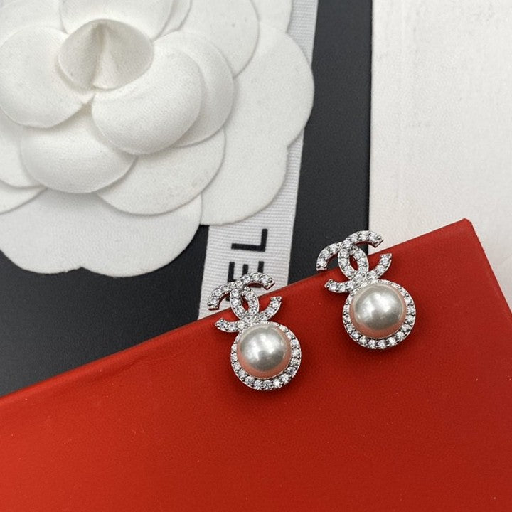 silver 925 sterling silver letter Drop Earrings for women - alternate angle view 7