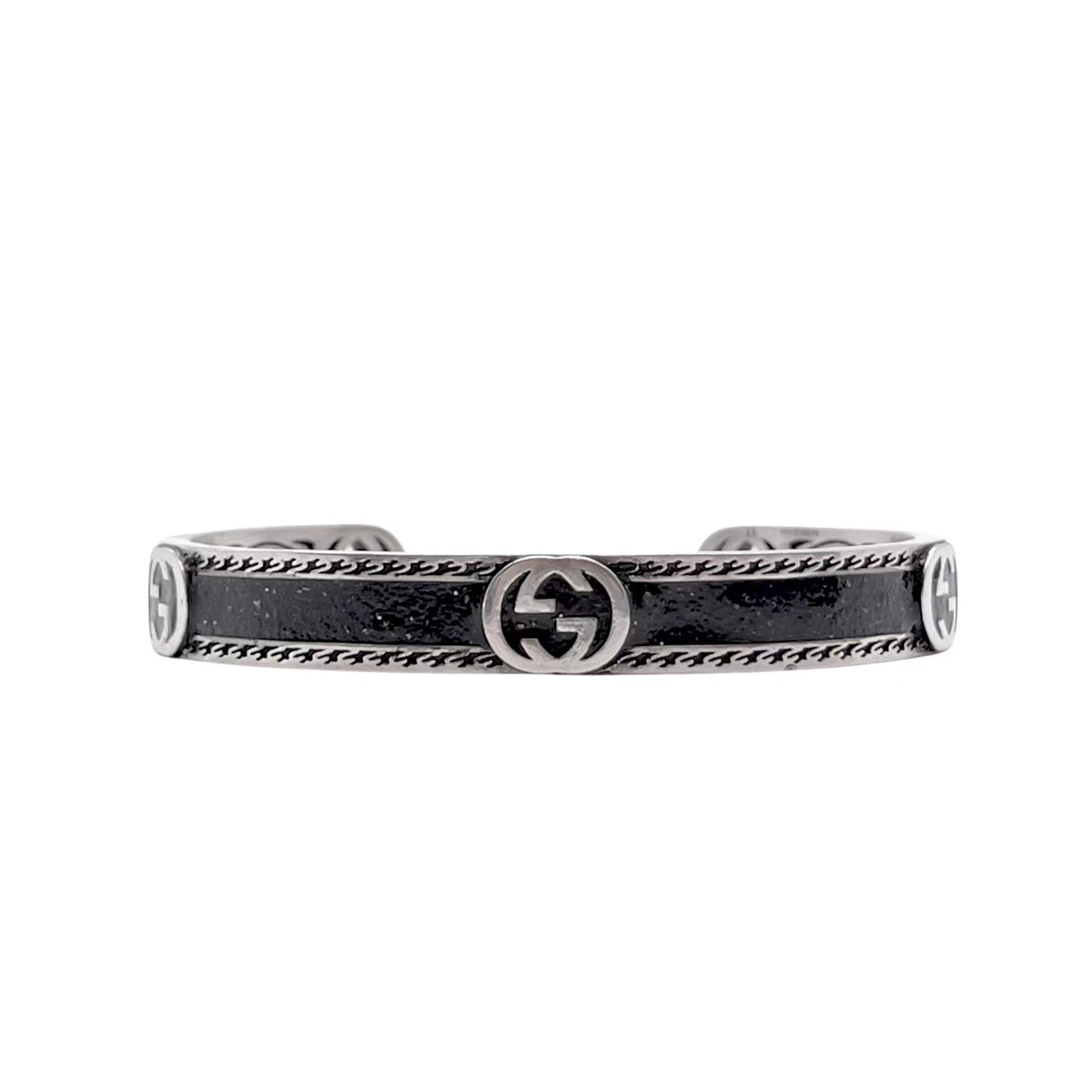 antique enamel double g Bangle for unisex couple - product detail view