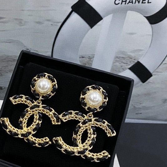 white 925 sterling silver pearl Drop Earrings for women - product detail view