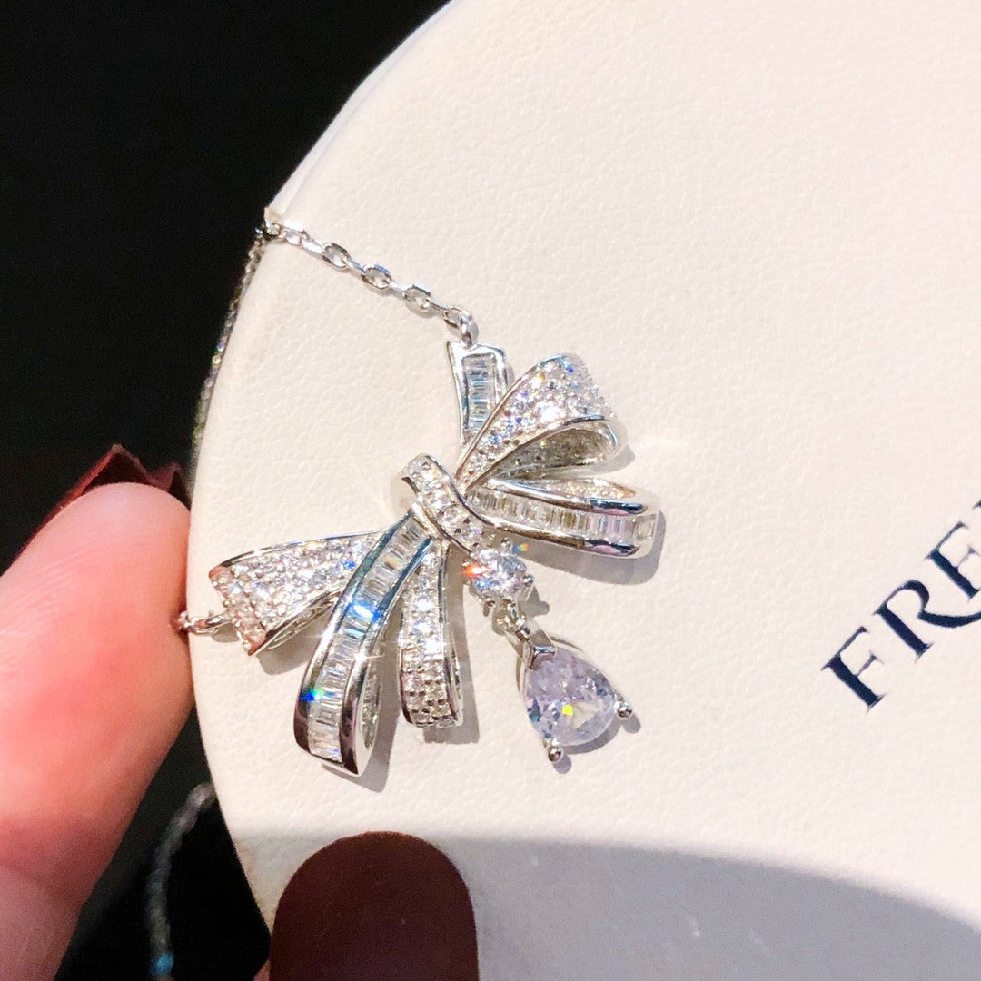 gold 925 sterling silver butterfly Necklace for women - product detail view