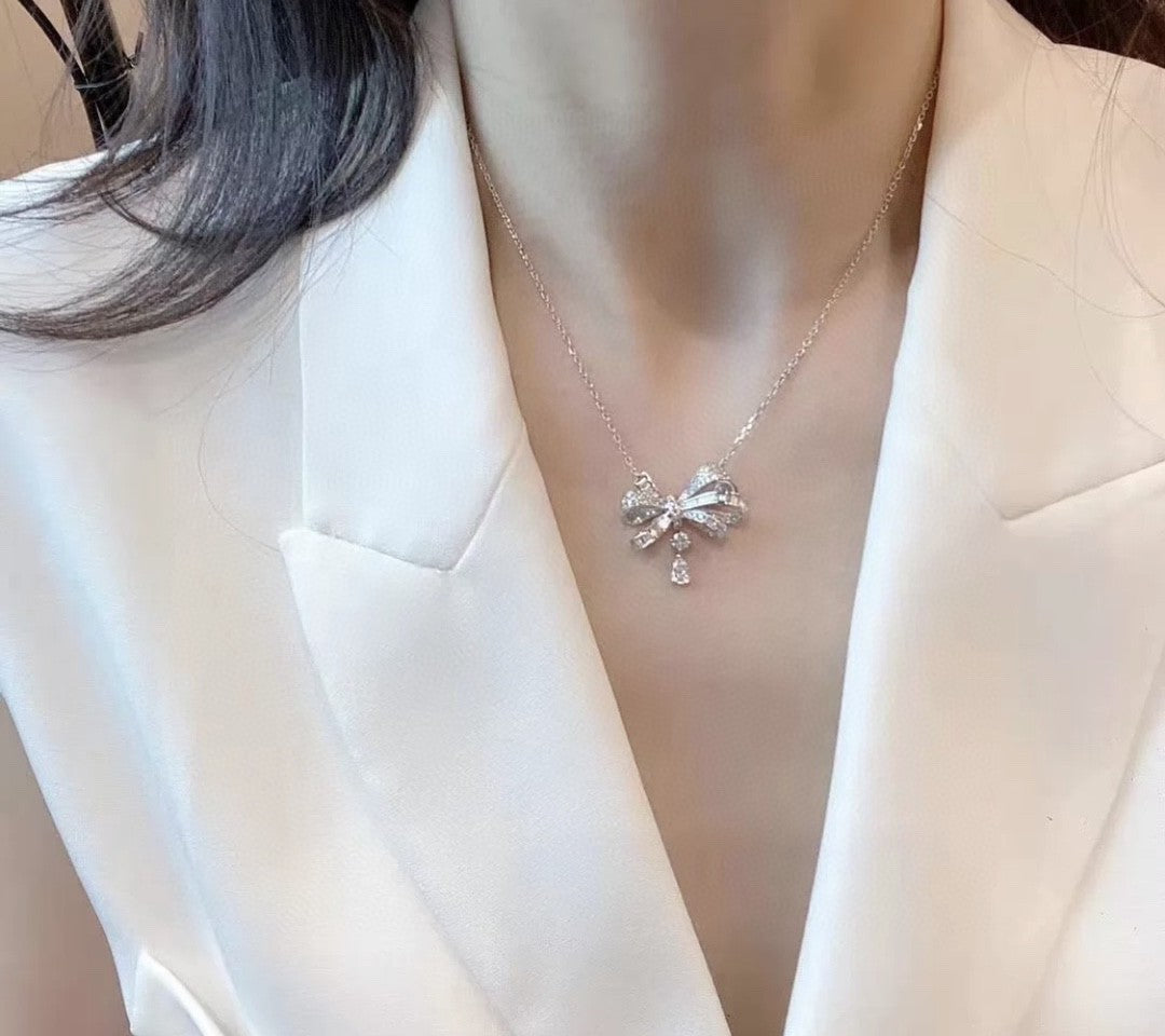 gold 925 sterling silver butterfly Necklace for women - alternate angle view 2
