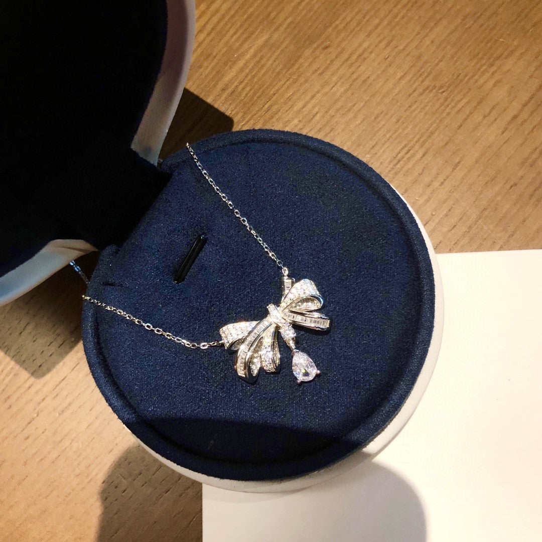 gold 925 sterling silver butterfly Necklace for women - alternate angle view 3