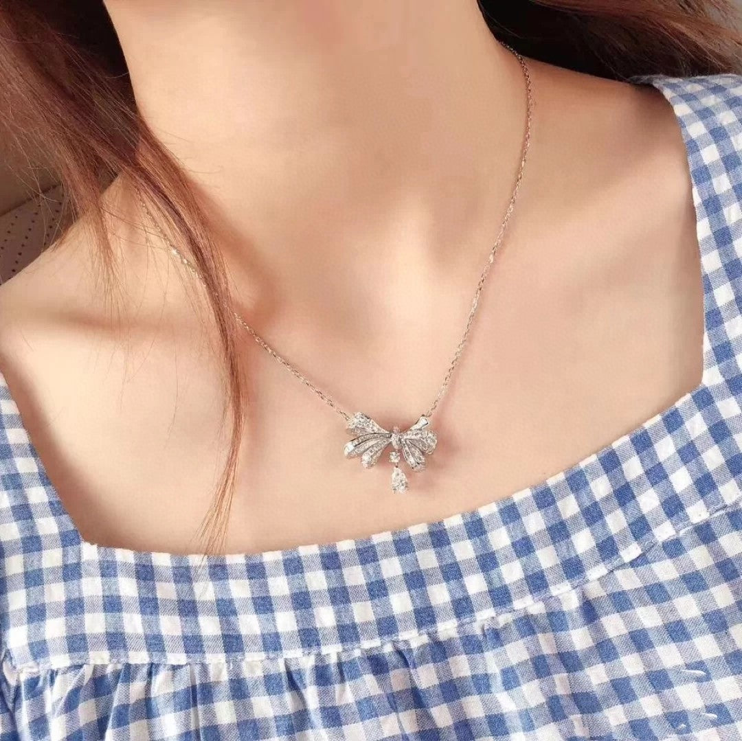gold 925 sterling silver butterfly Necklace for women - alternate angle view 9