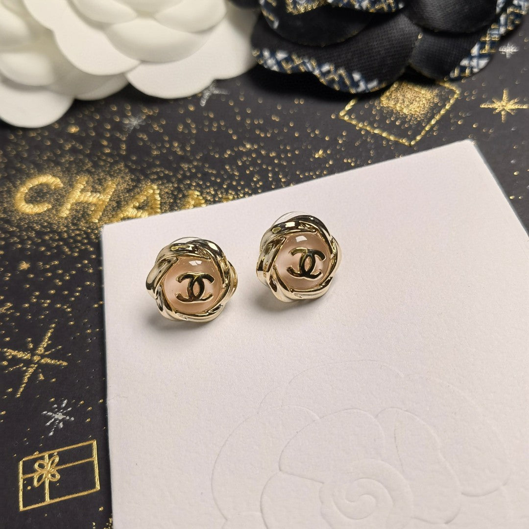 pink letter Drop Earrings for women - alternate angle view 3