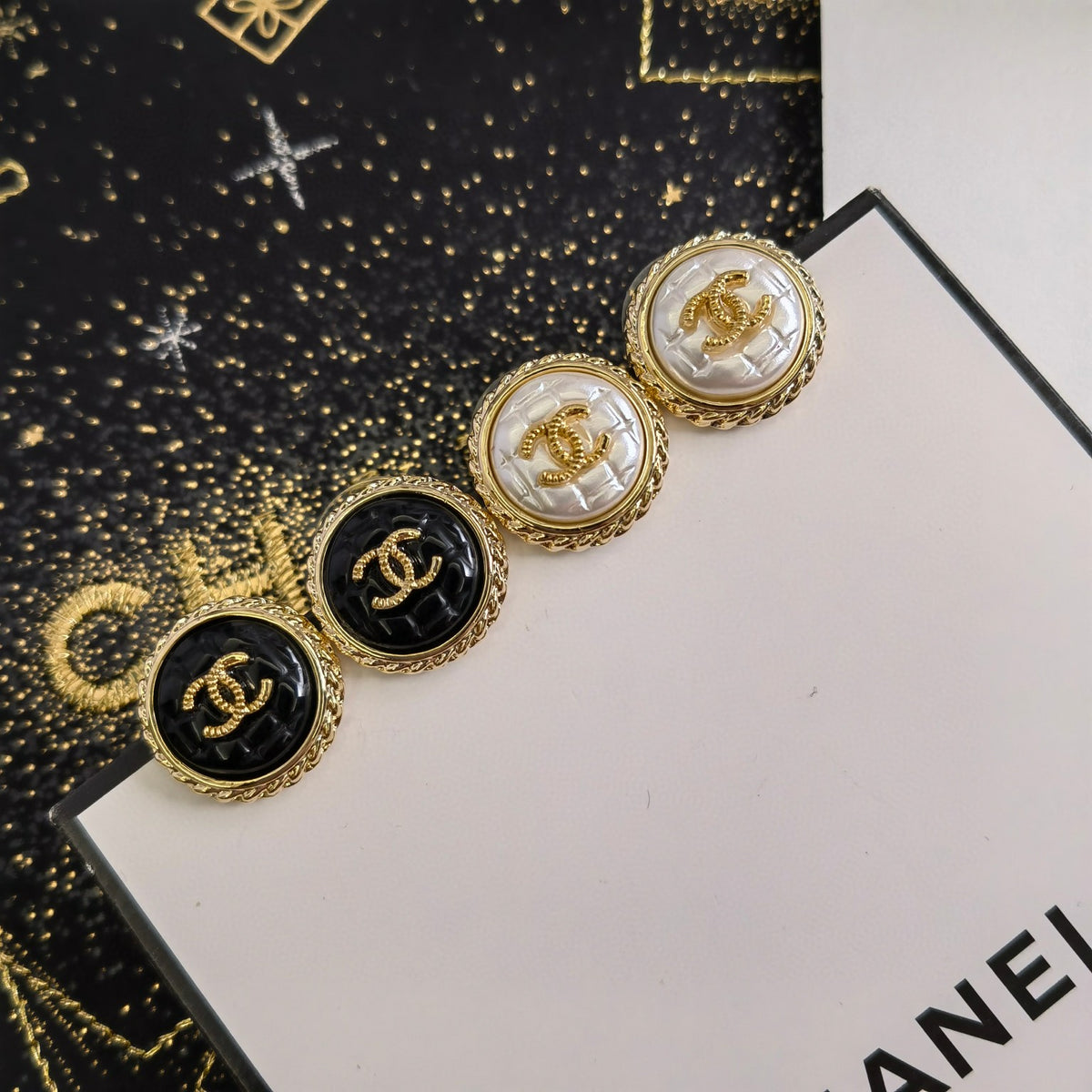 yellow brass letter Drop Earrings for women - alternate angle view 4
