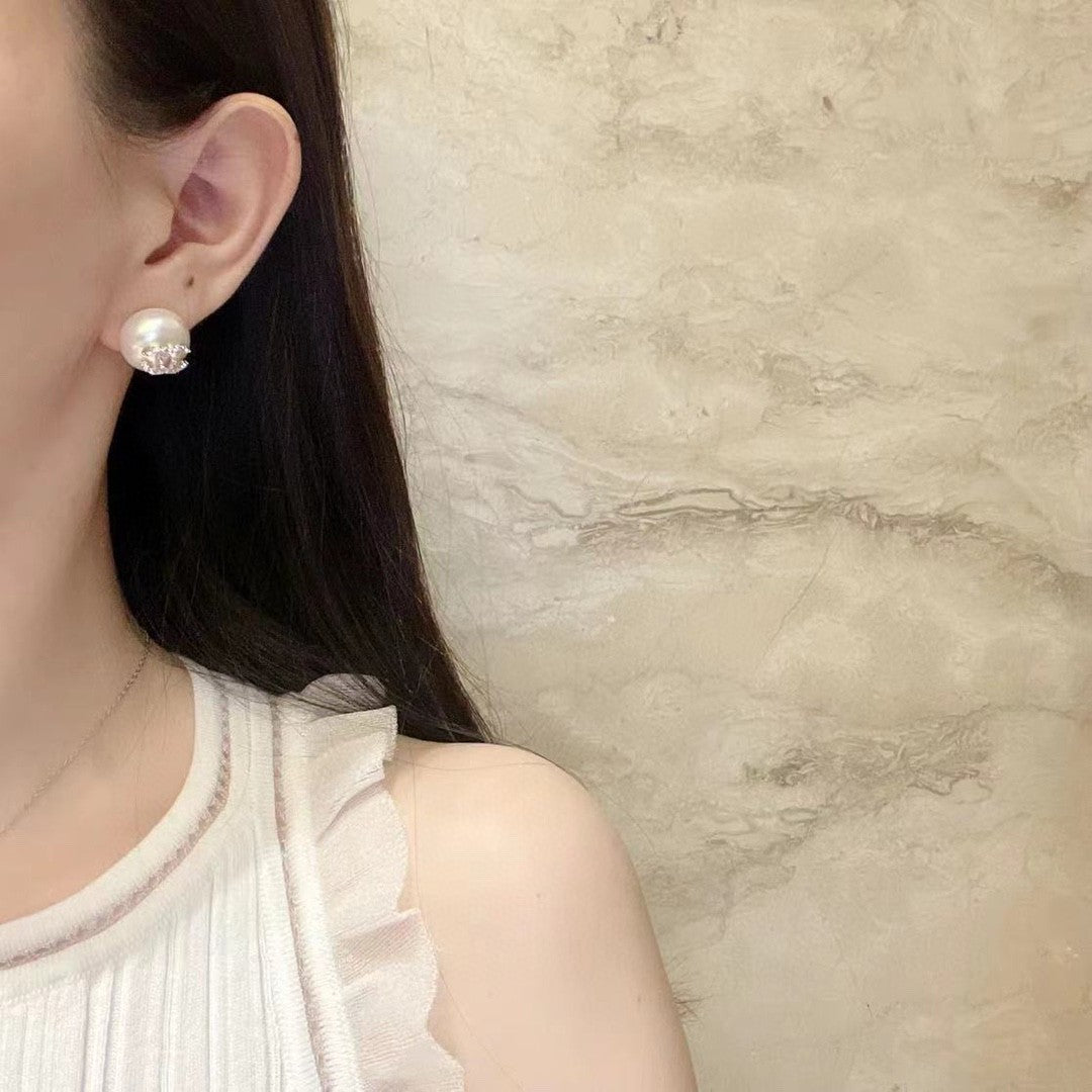 yellow sterling silver floral Stud Earrings for women - alternate angle view 6