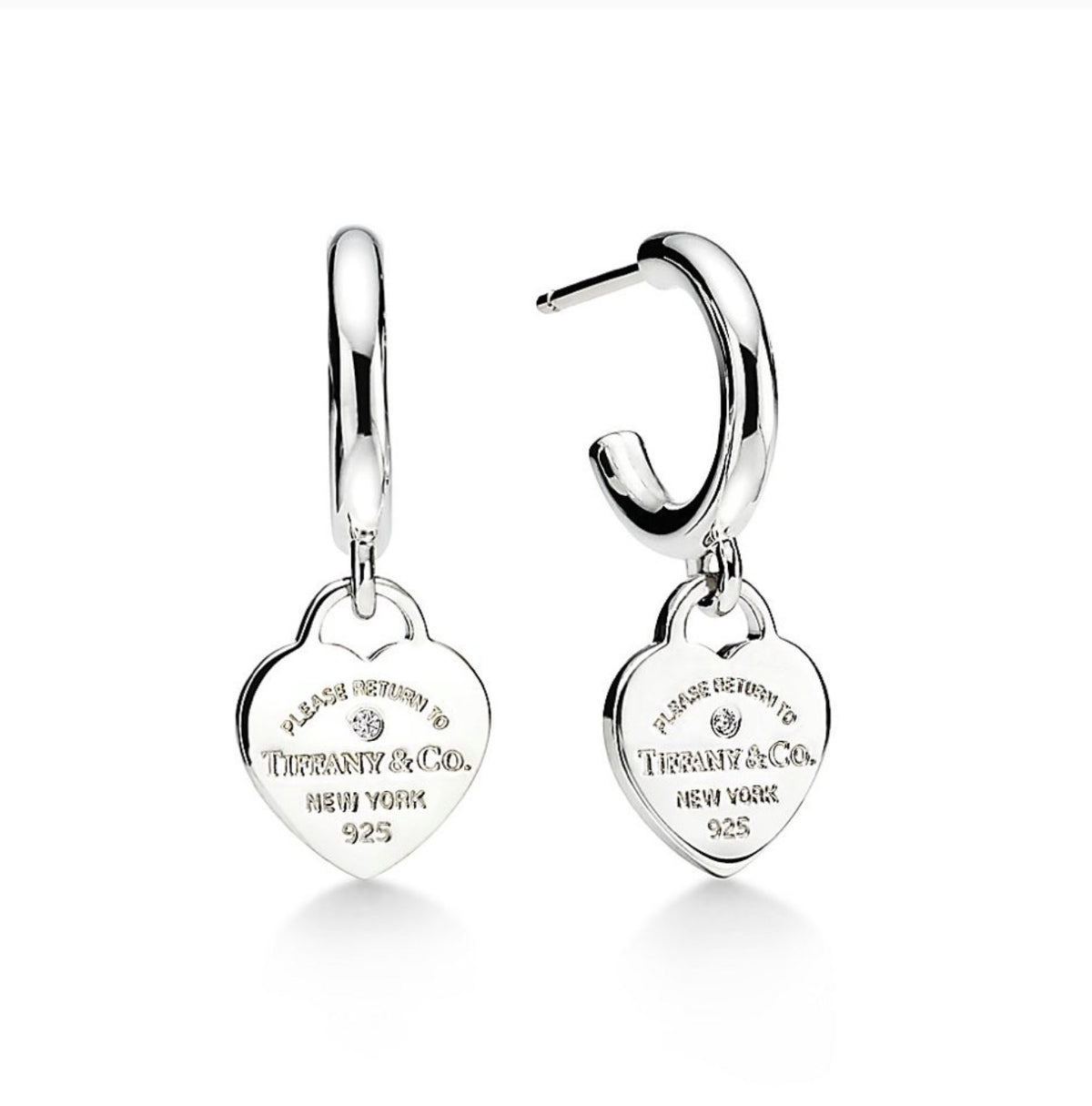 crystal heart Stud Earrings for women - product detail view