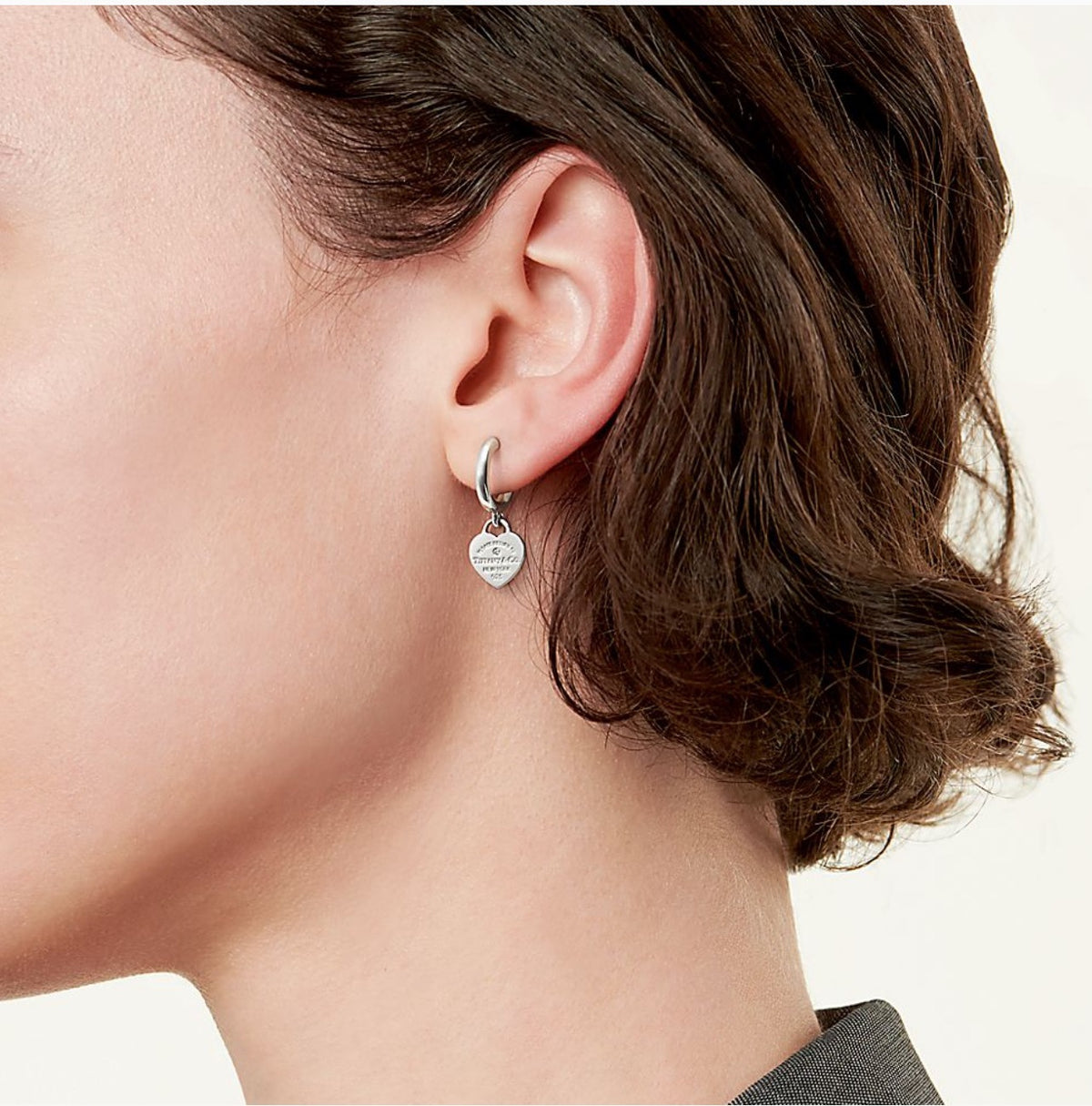 crystal heart Stud Earrings for women - alternate angle view 2