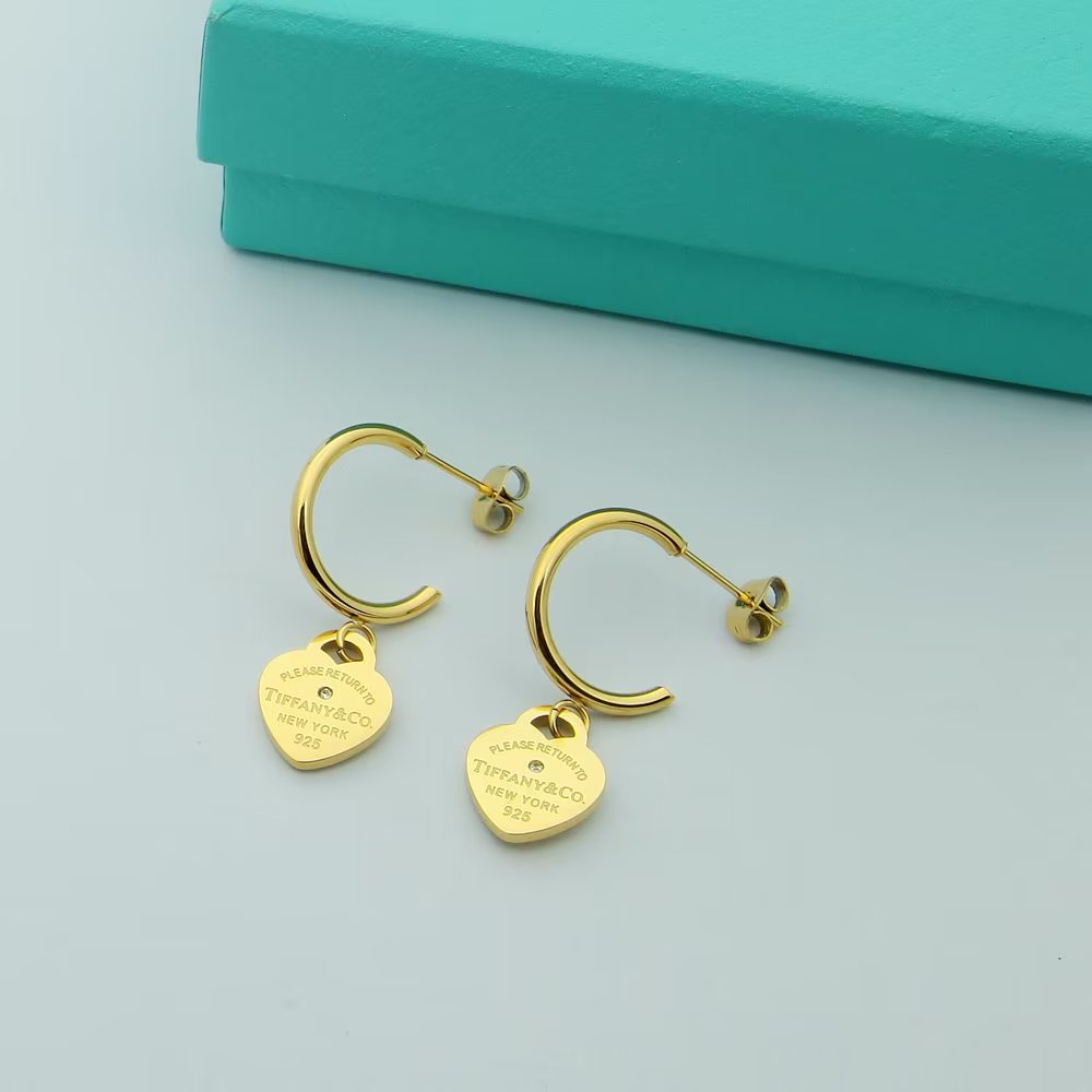 crystal heart Stud Earrings for women - alternate angle view 7