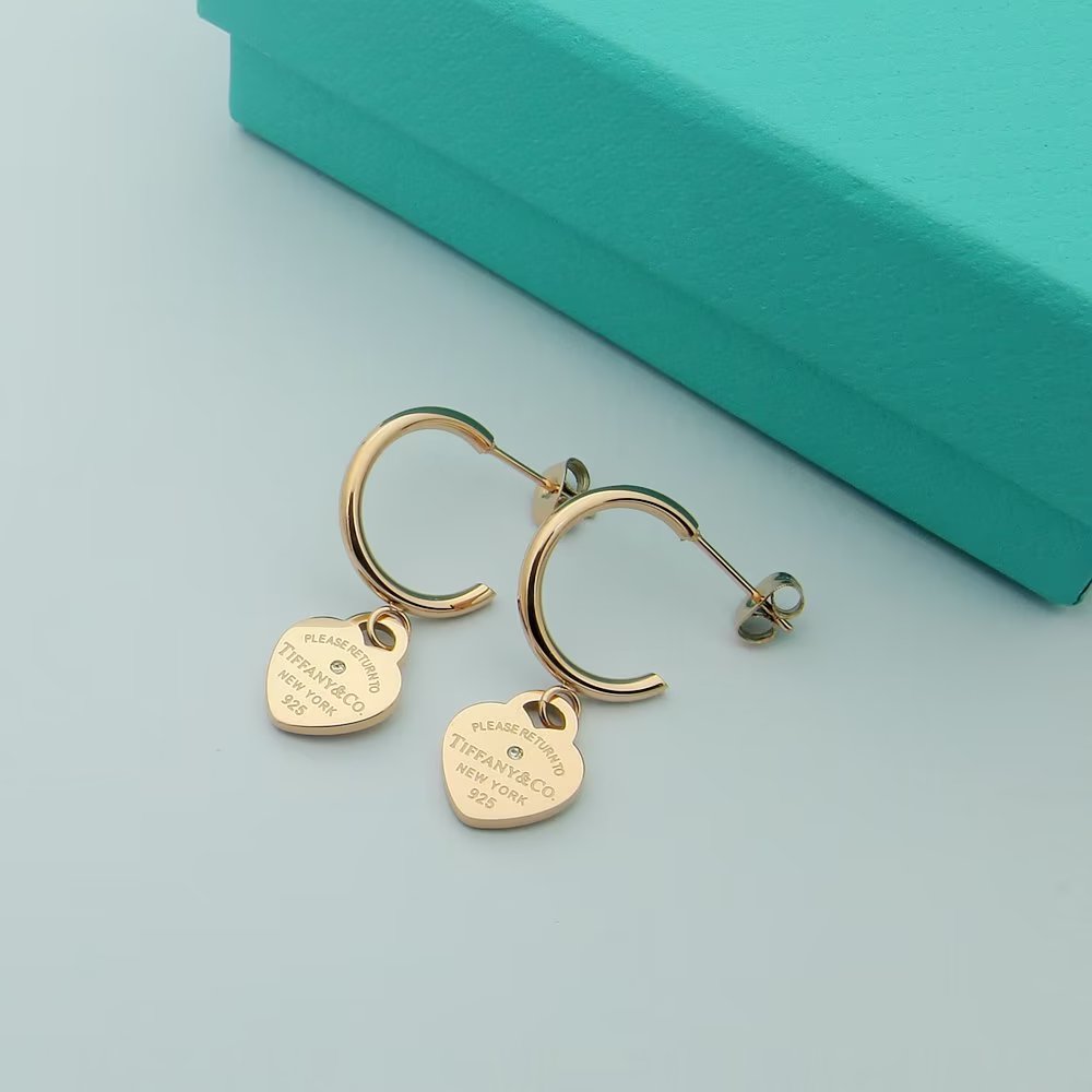 crystal heart Stud Earrings for women - alternate angle view 9