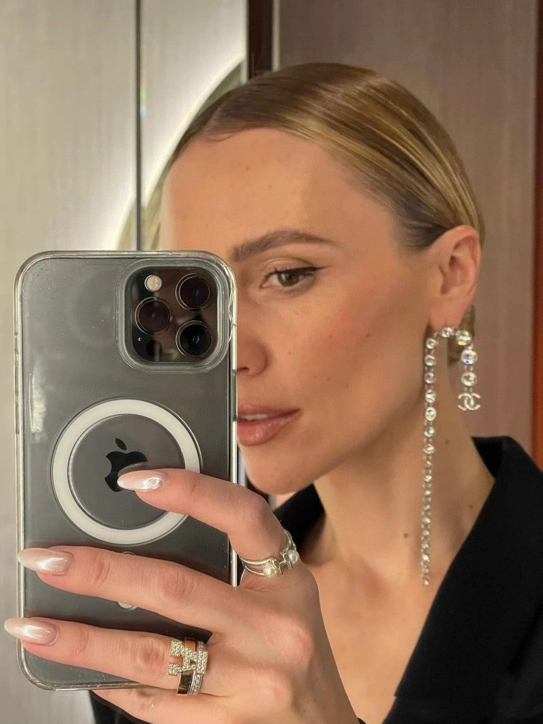silver brass tassel Drop Earrings for women - alternate angle view 7