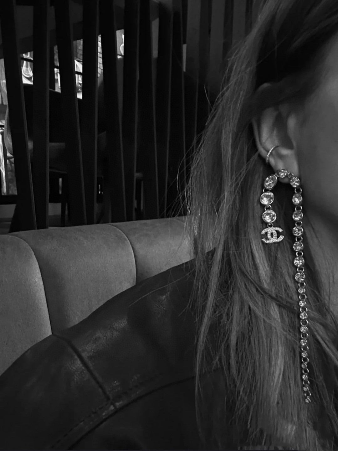 silver brass tassel Drop Earrings for women - alternate angle view 4