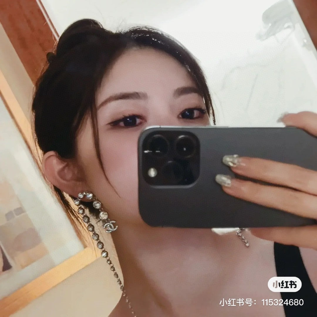 silver brass tassel Drop Earrings for women - alternate angle view 2