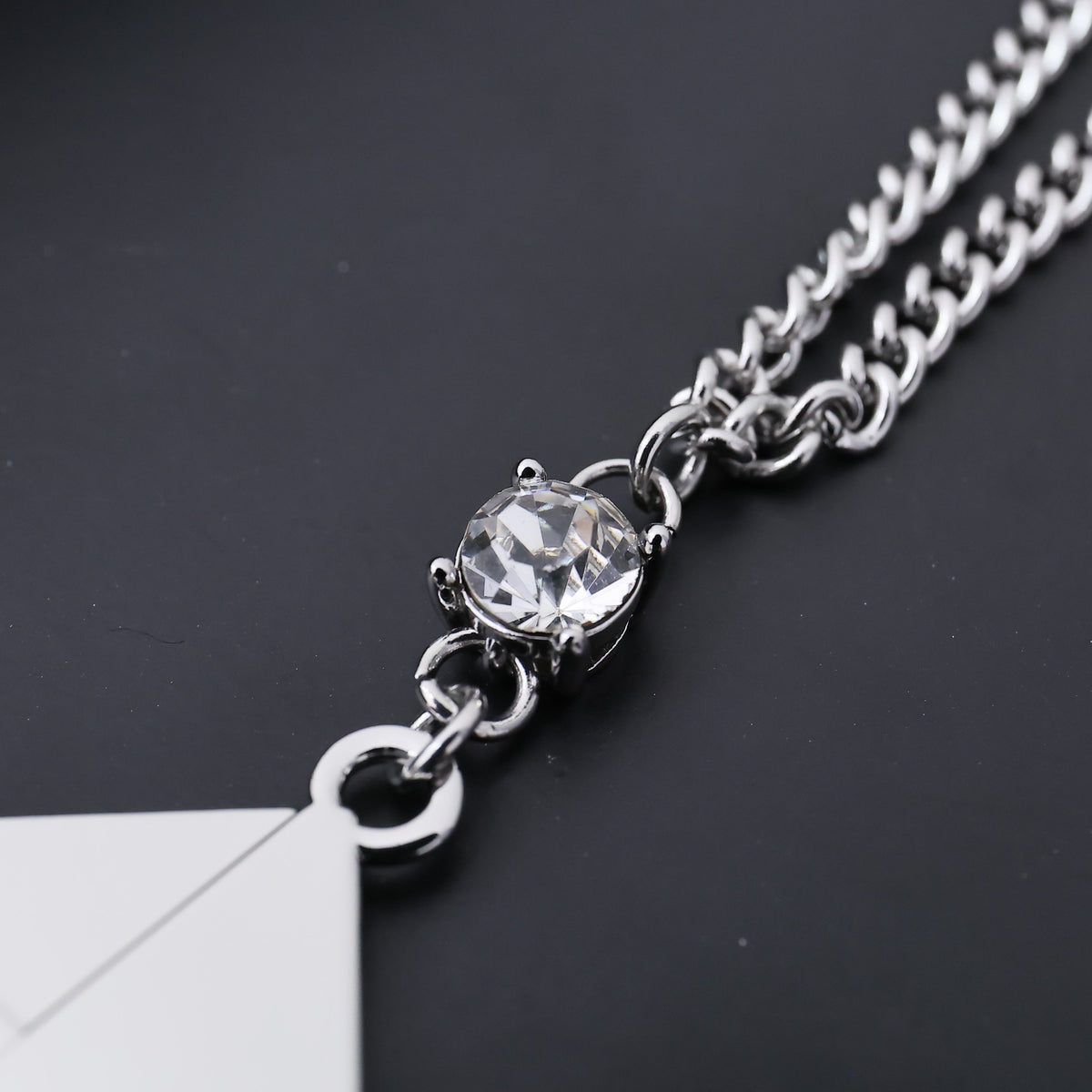 silver enamel floral Pendant for men - alternate angle view 2