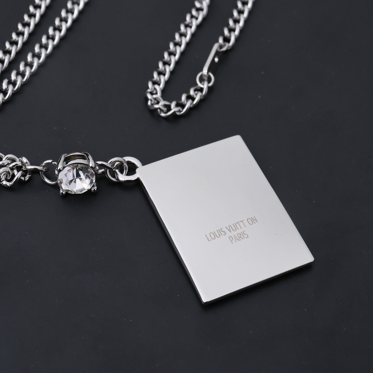 silver enamel floral Pendant for men - alternate angle view 4
