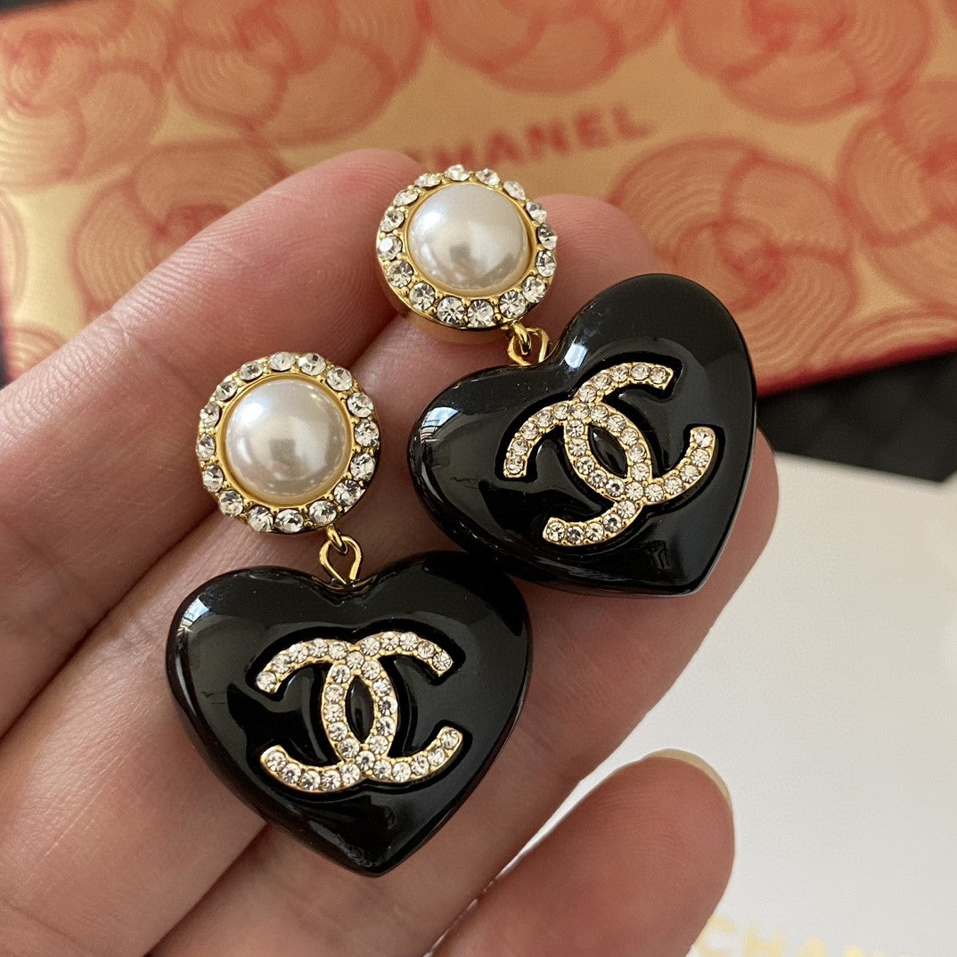 yellow 925 sterling silver heart Stud Earrings for women - alternate angle view 4