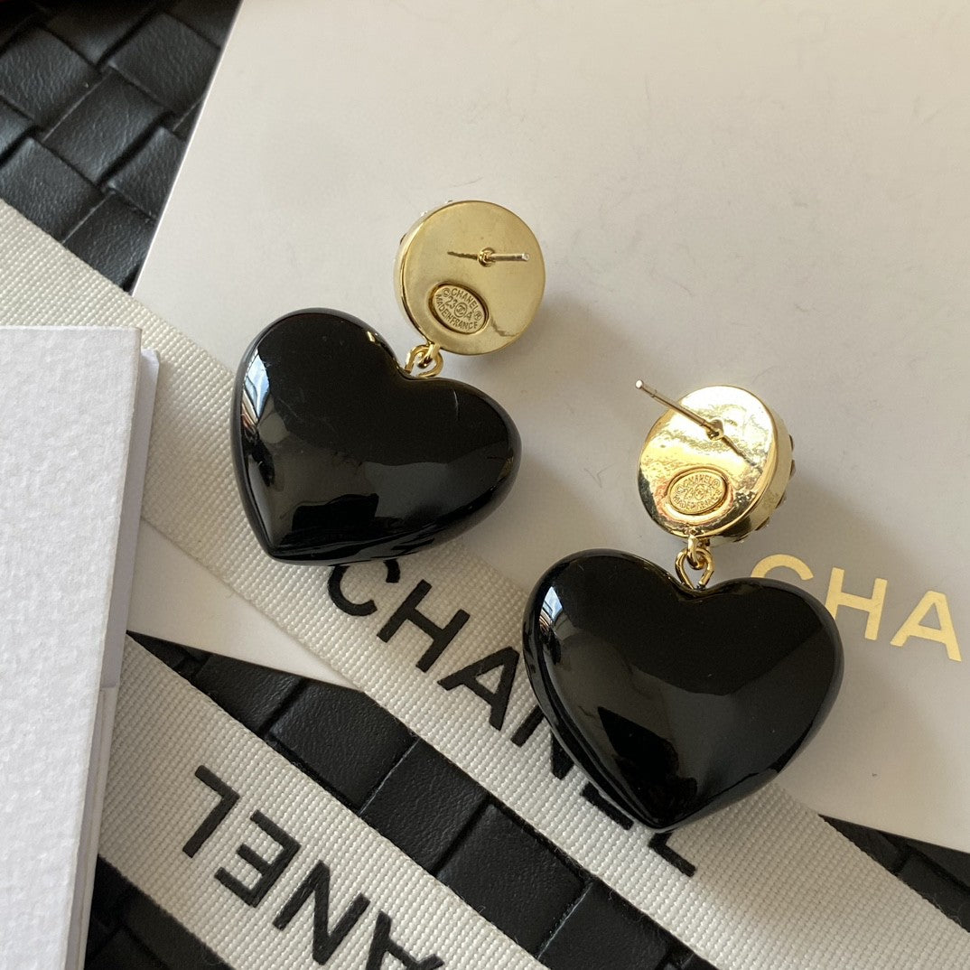 yellow 925 sterling silver heart Stud Earrings for women - alternate angle view 5