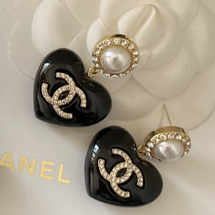 yellow 925 sterling silver heart Stud Earrings for women - alternate angle view 7