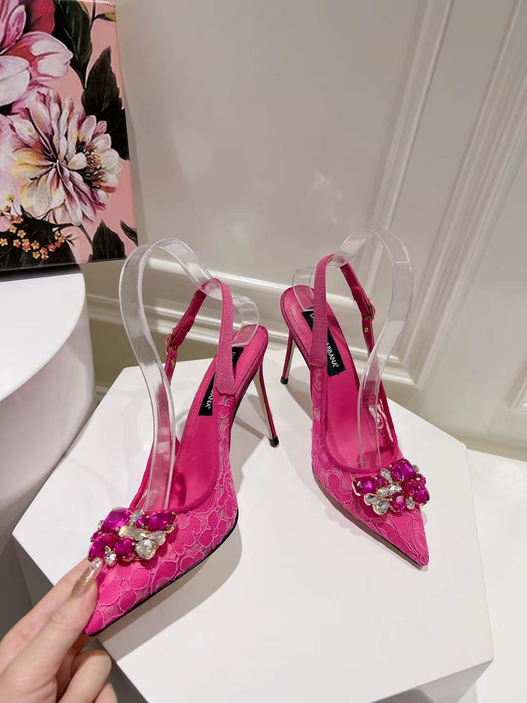 Dolce & Gabbana DG Women's Lace-Mesh Heels