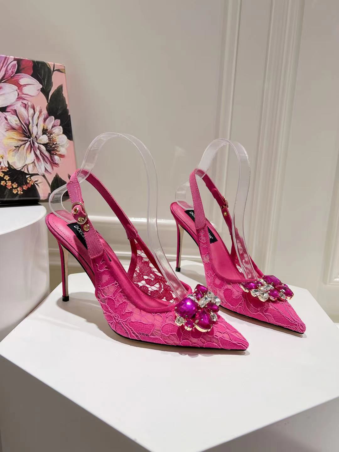 Dolce & Gabbana DG Women's Lace-Mesh Heels