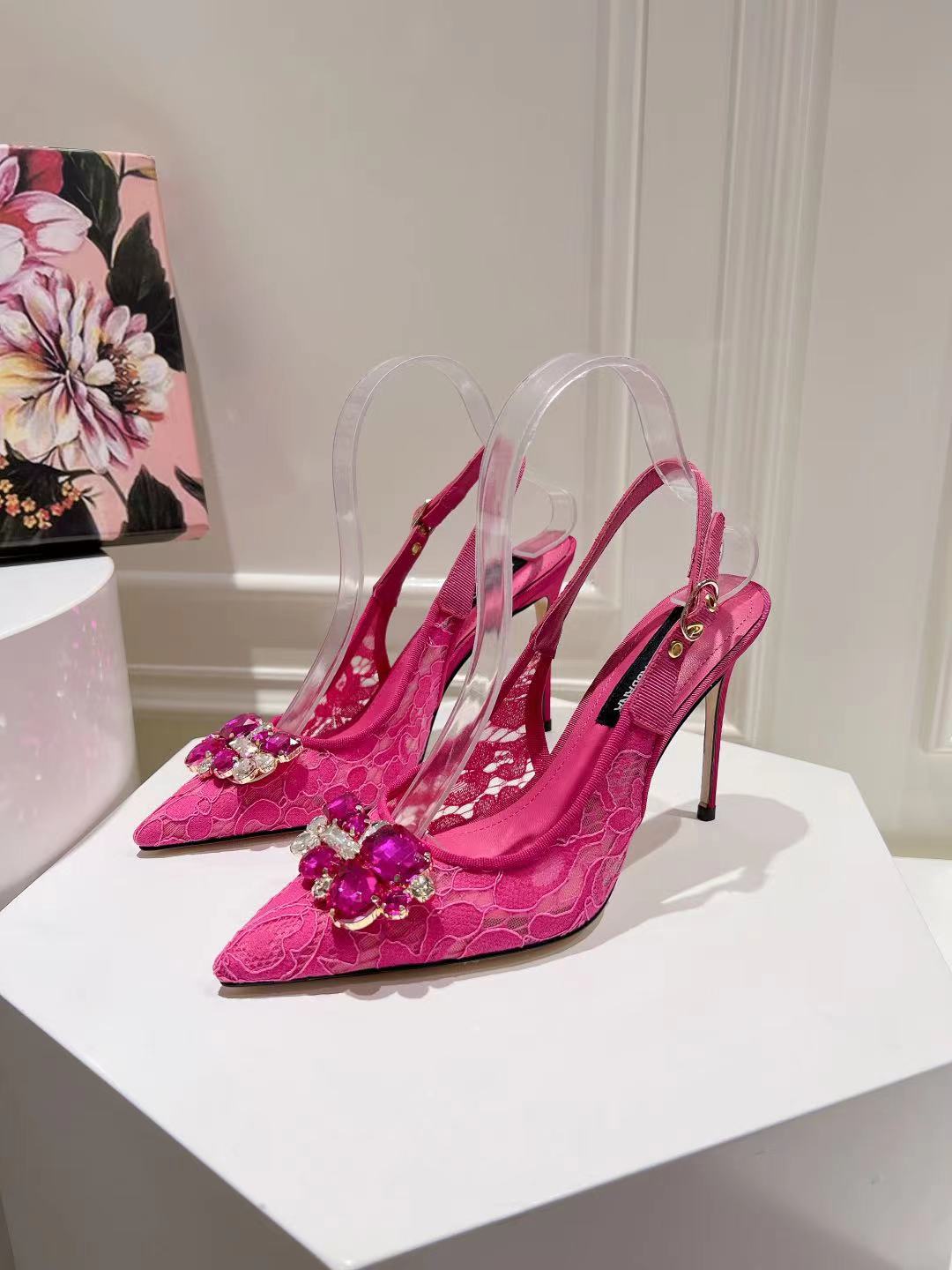 Dolce & Gabbana DG Women's Lace-Mesh Heels