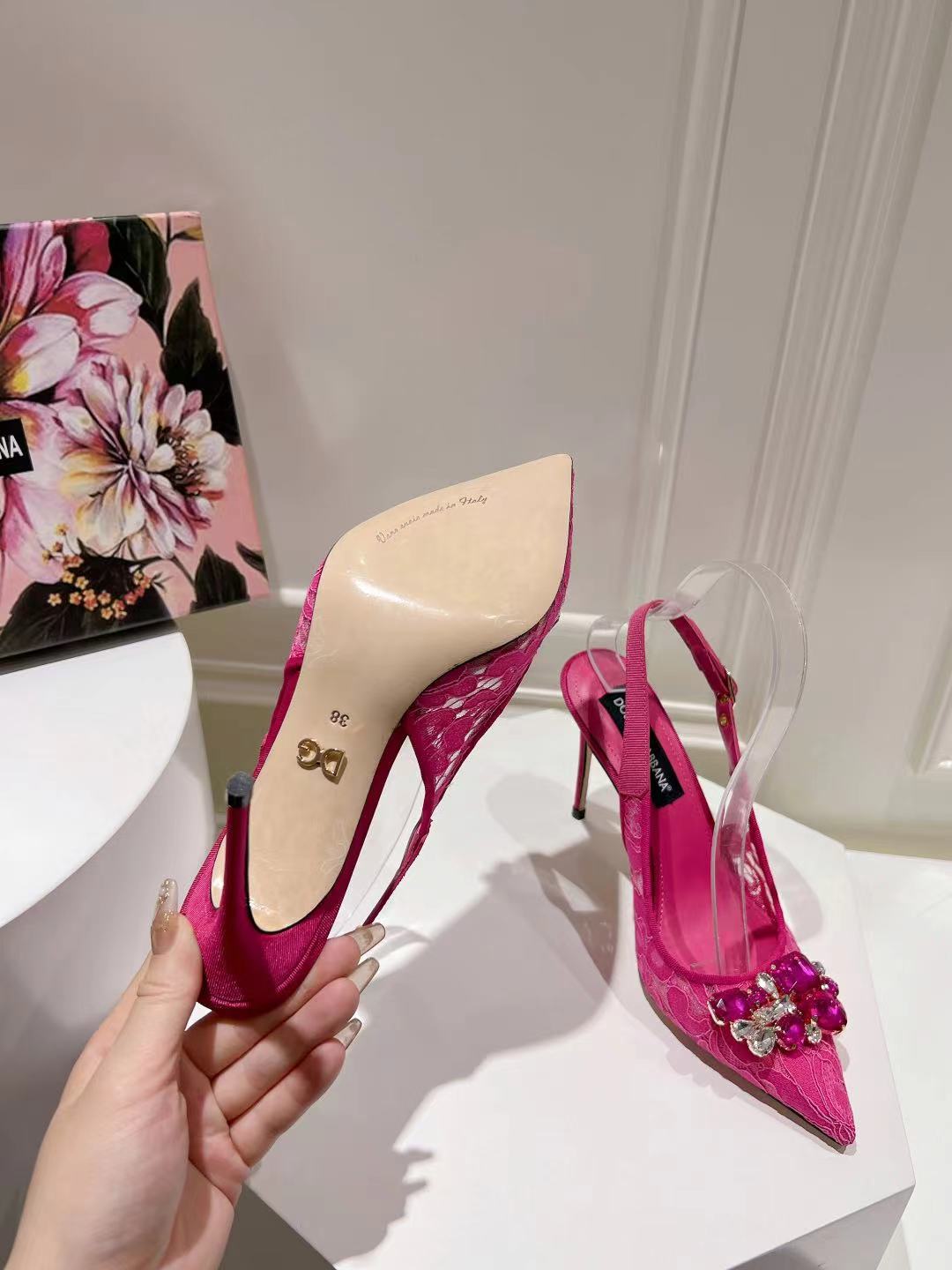 Dolce & Gabbana DG Women's Lace-Mesh Heels