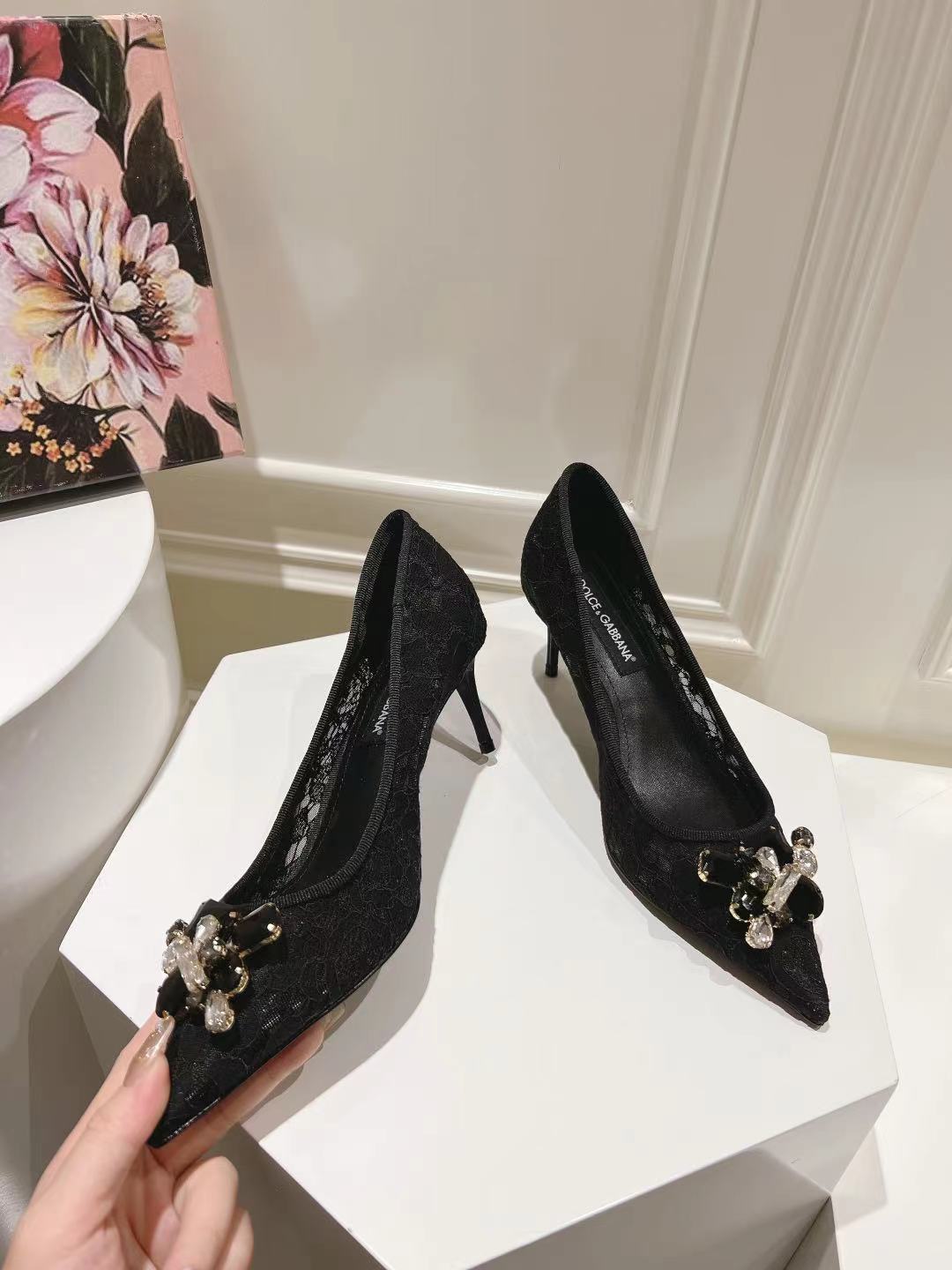Dolce & Gabbana DG Women's Lace-Mesh Heels