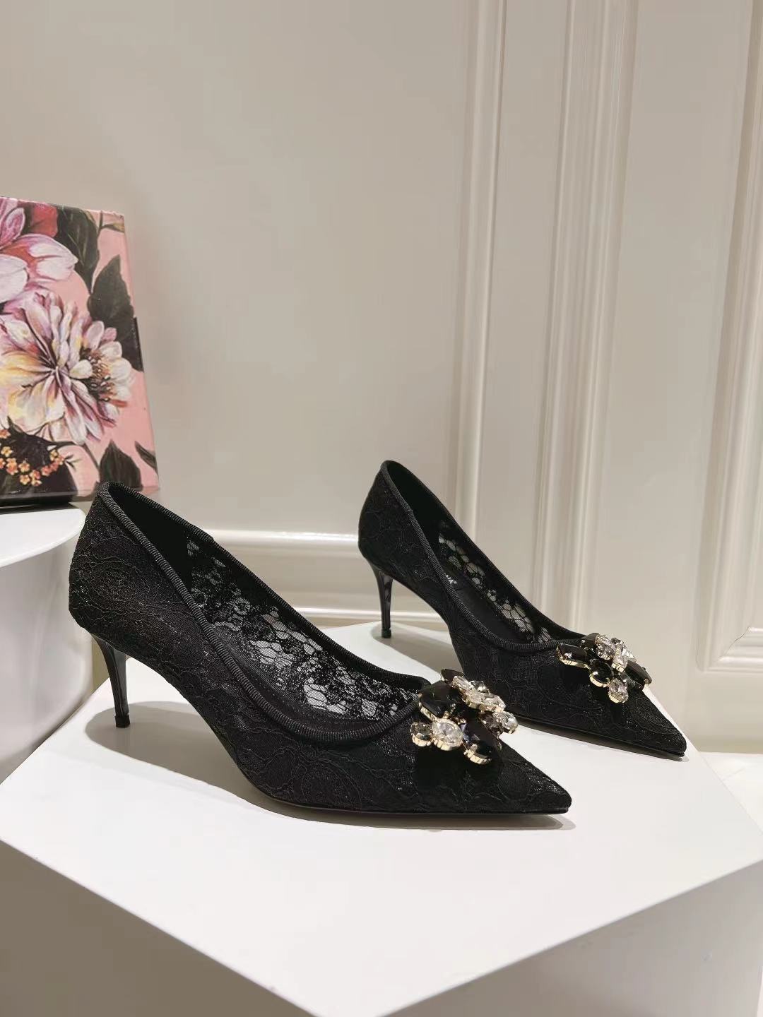 Dolce & Gabbana DG Women's Lace-Mesh Heels