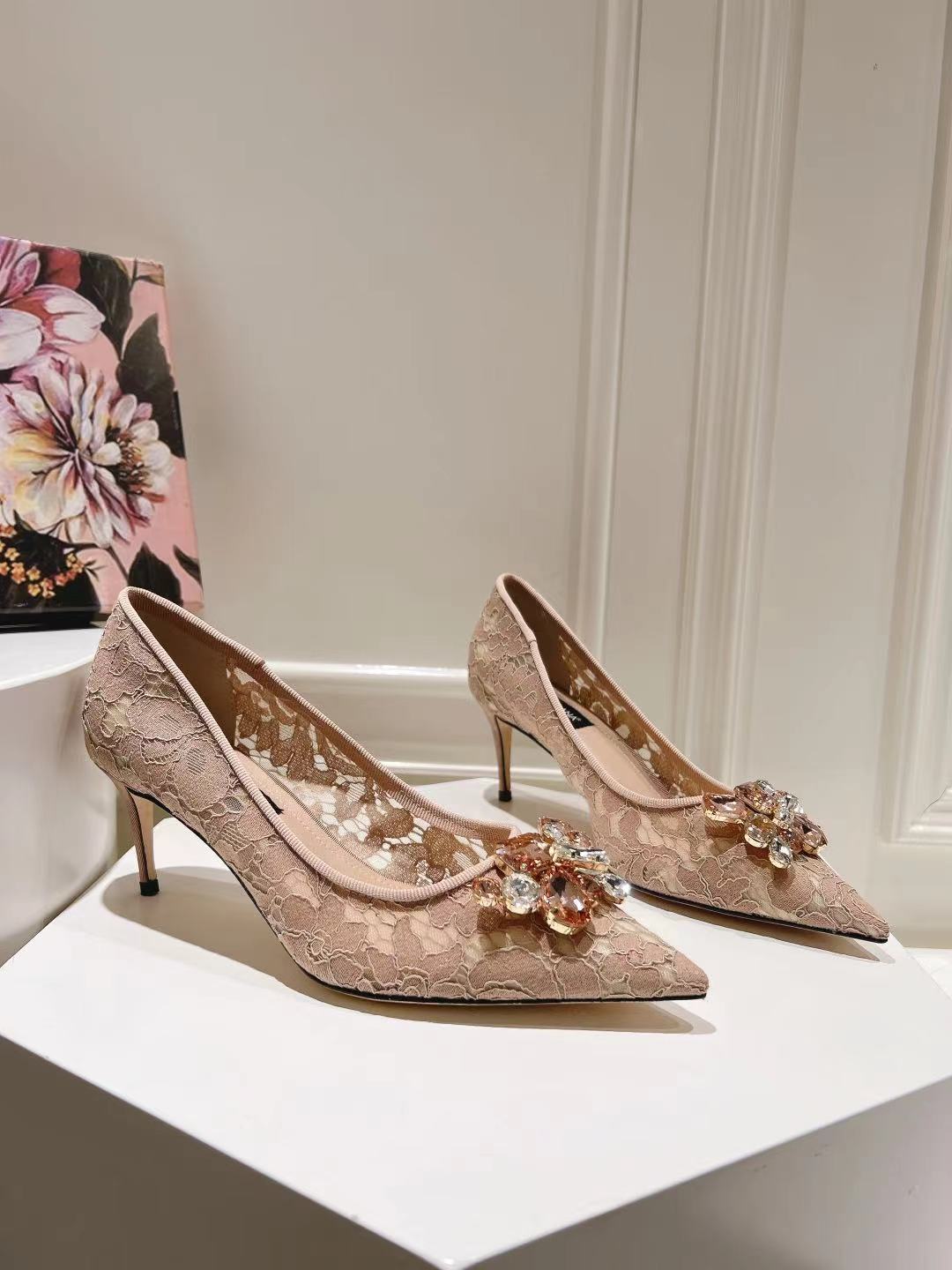 Dolce & Gabbana DG Women's Lace-Mesh Heels