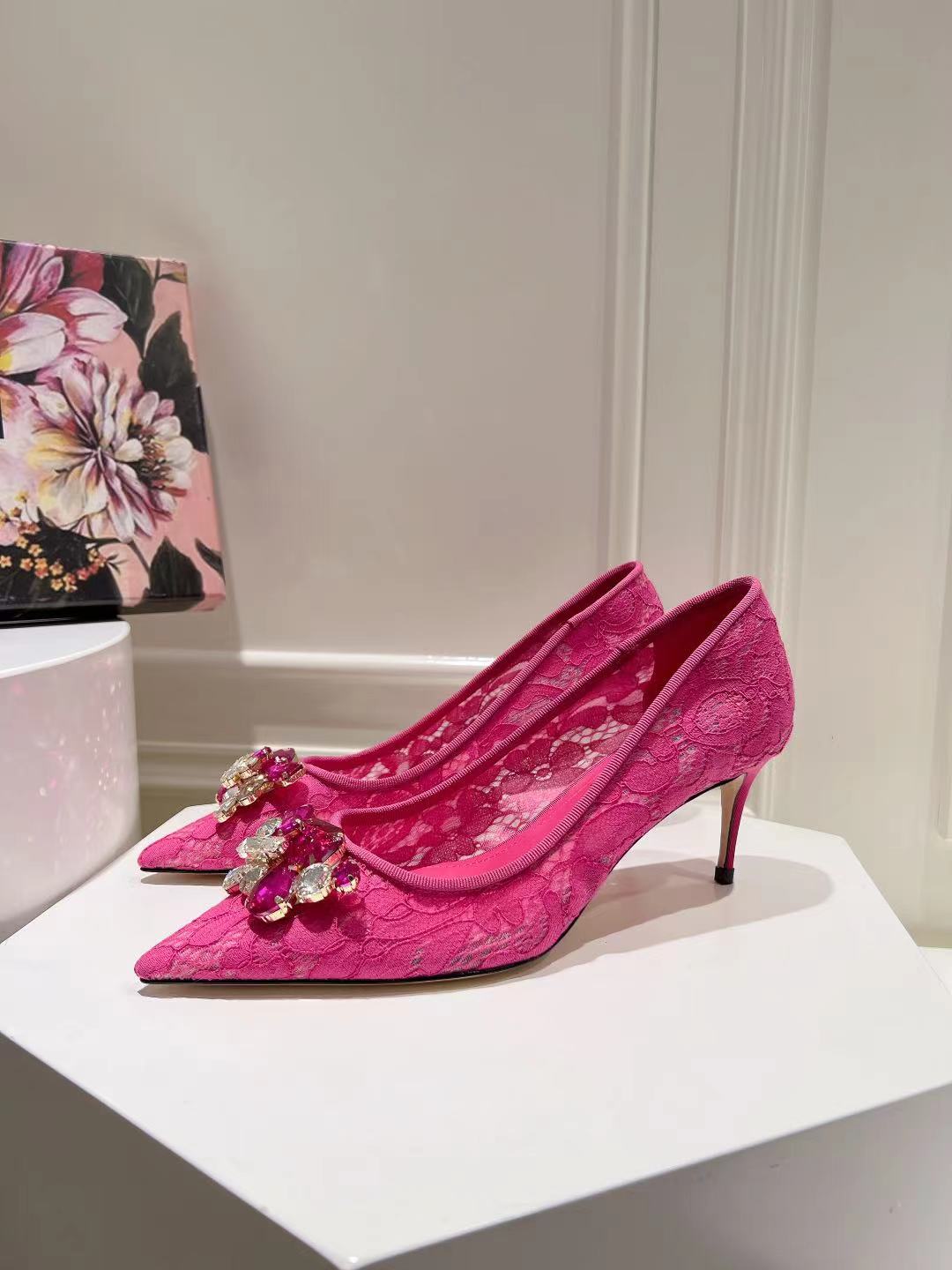 Dolce & Gabbana DG Women's Lace-Mesh Heels