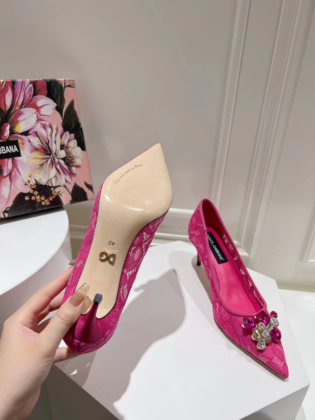 Dolce & Gabbana DG Women's Lace-Mesh Heels