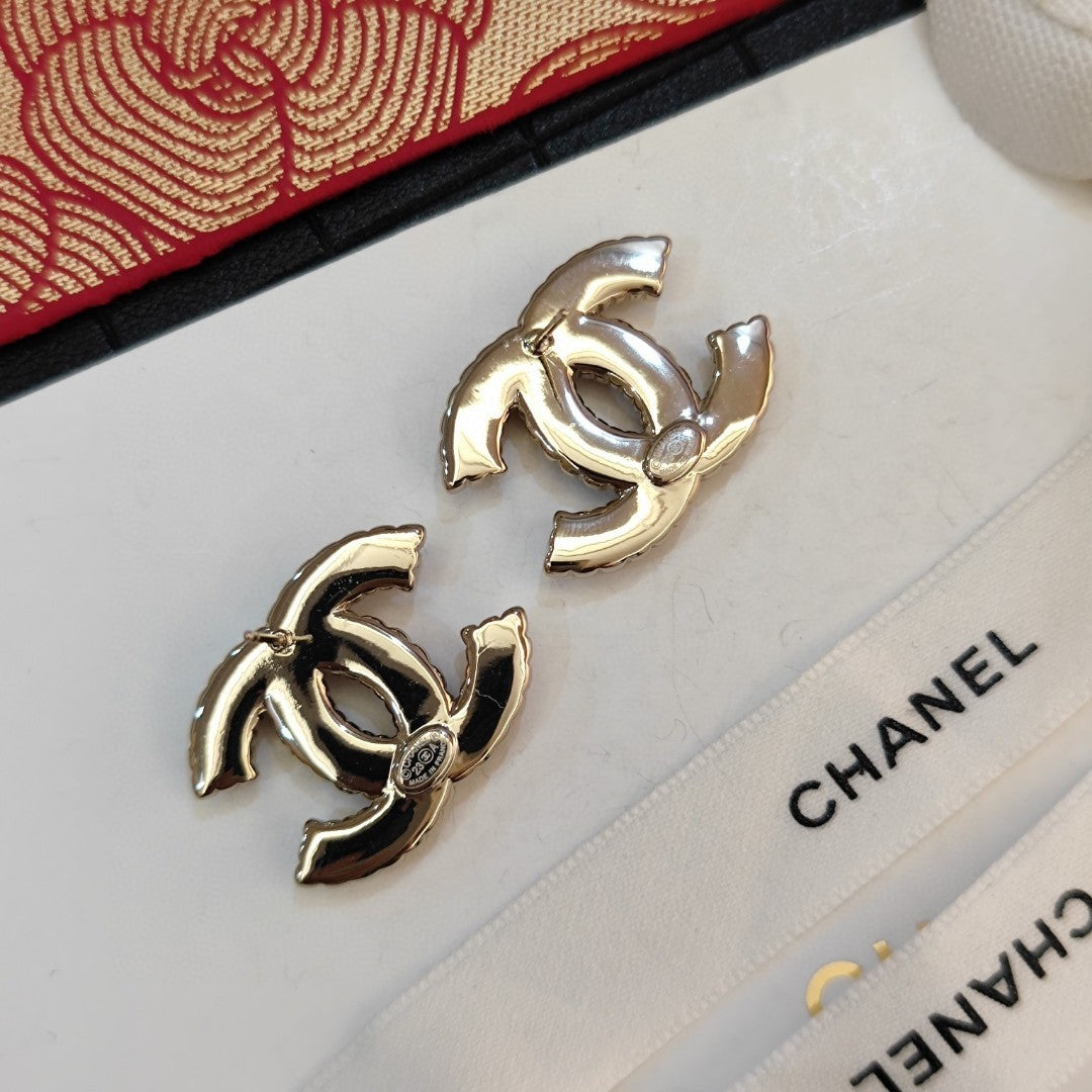 gold letter Drop Earrings for women - alternate angle view 5