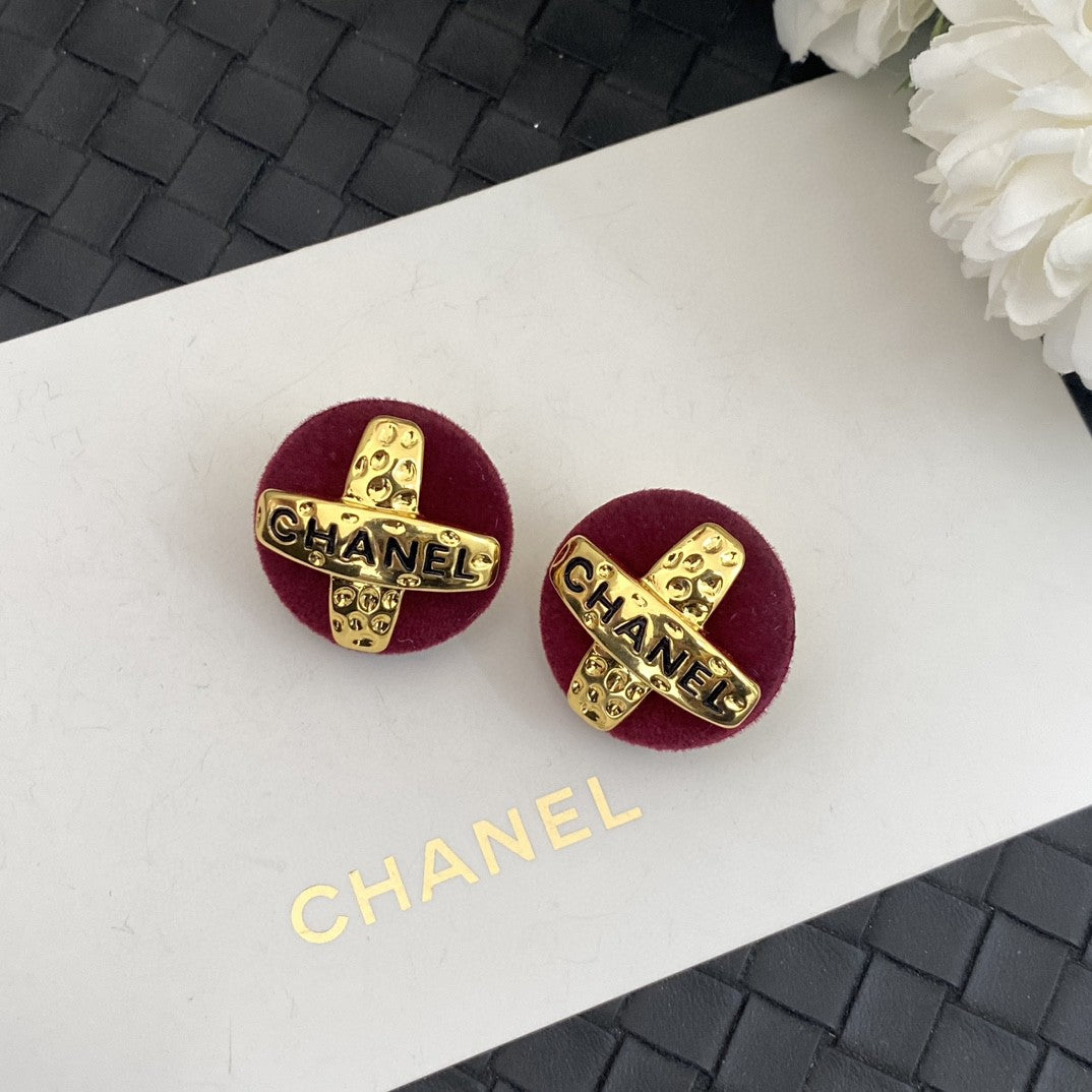 red velvet letter Drop Earrings for women - alternate angle view 8