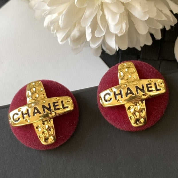 red velvet letter Drop Earrings for women - alternate angle view 9