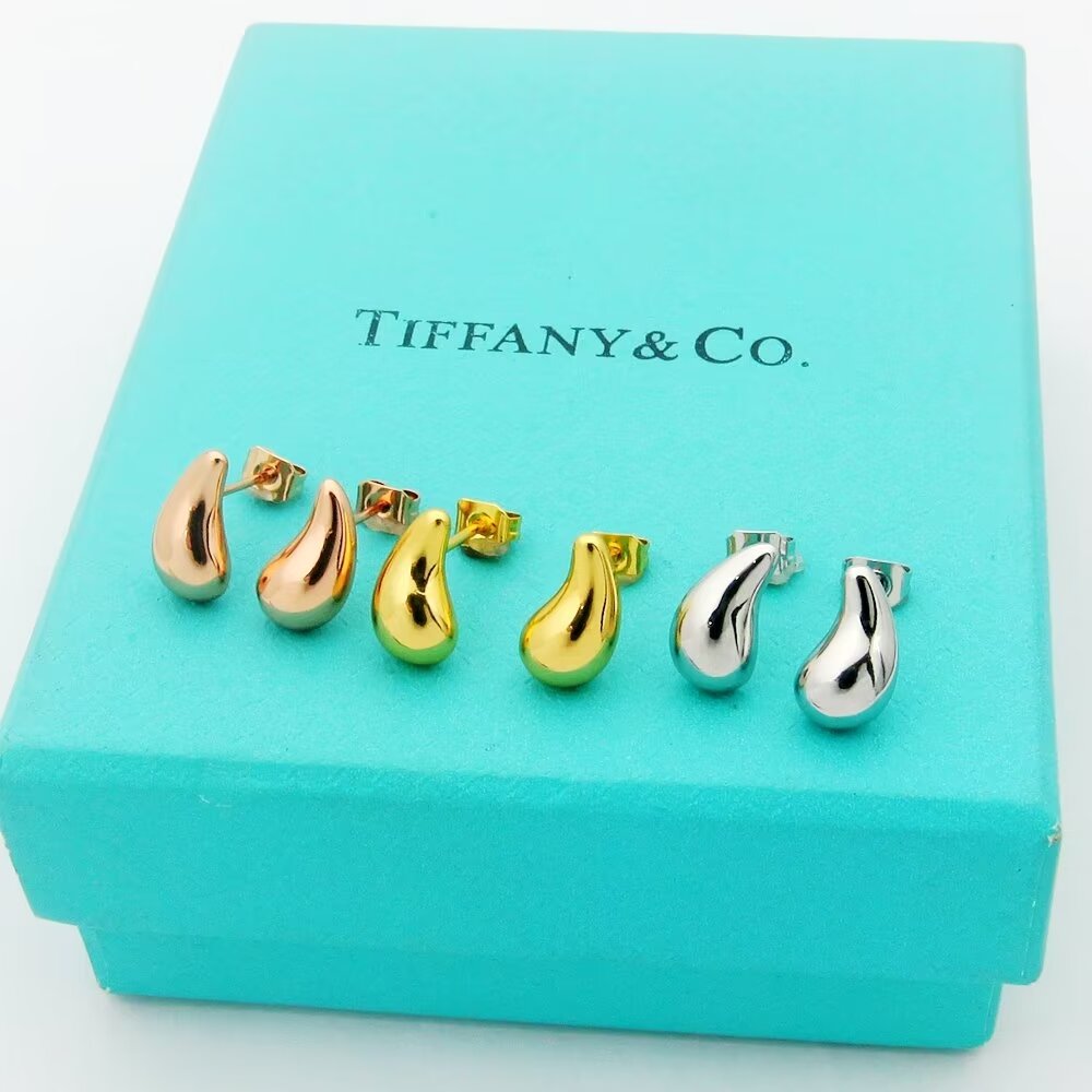 tricolor Stud Earrings for women - alternate angle view 3
