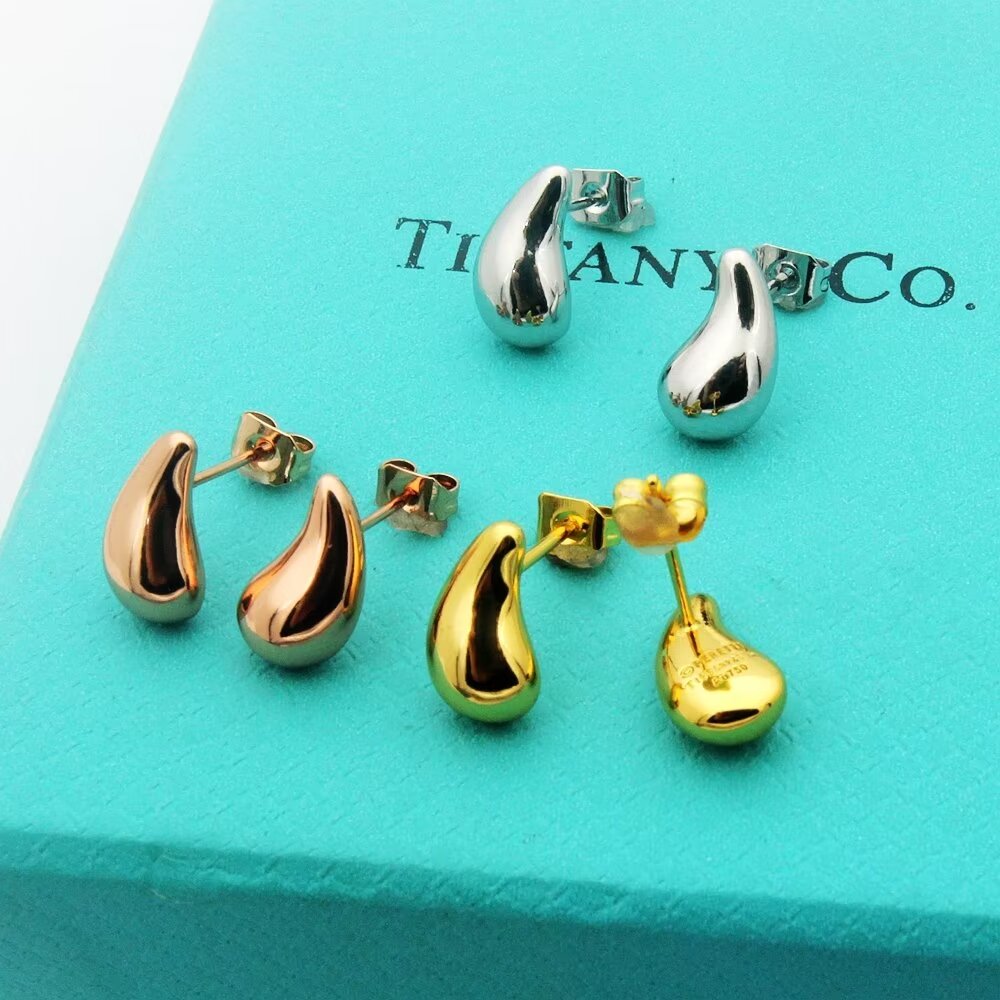 tricolor Stud Earrings for women - alternate angle view 2