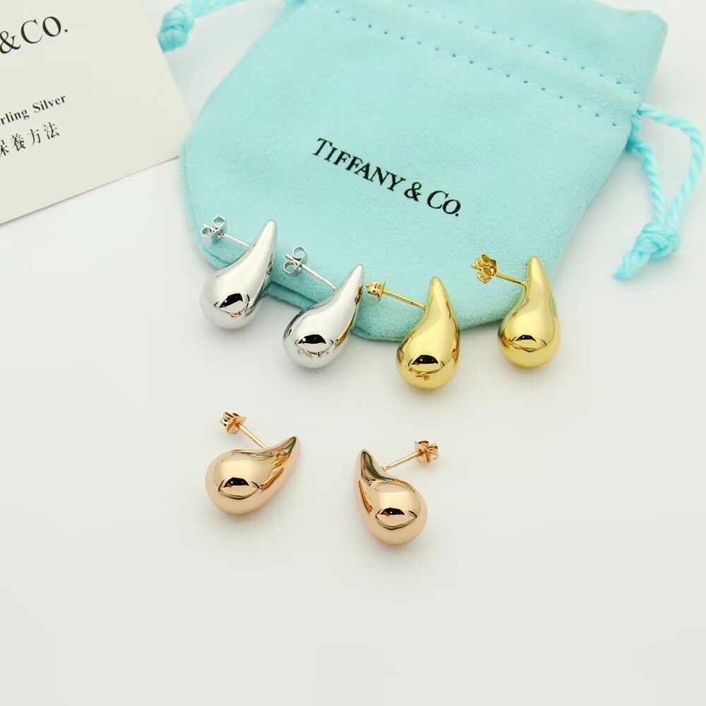 tricolor edgy Stud Earrings for women - alternate angle view 3