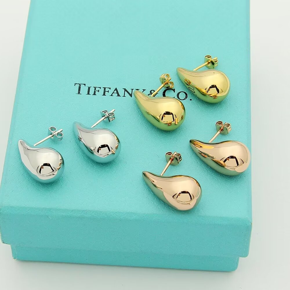 tricolor edgy Stud Earrings for women - alternate angle view 2