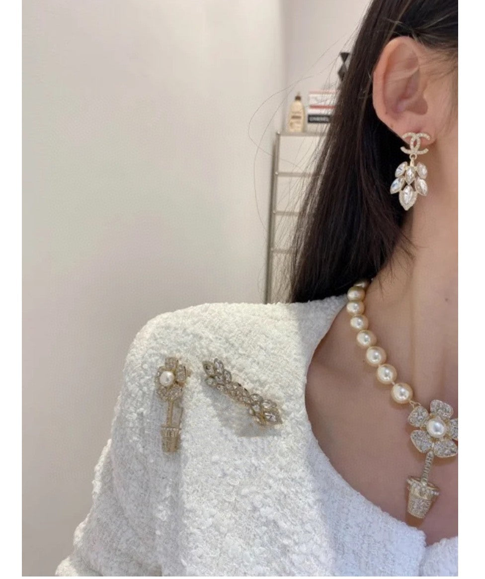 gold crystal letter Drop Earrings for women - alternate angle view 7