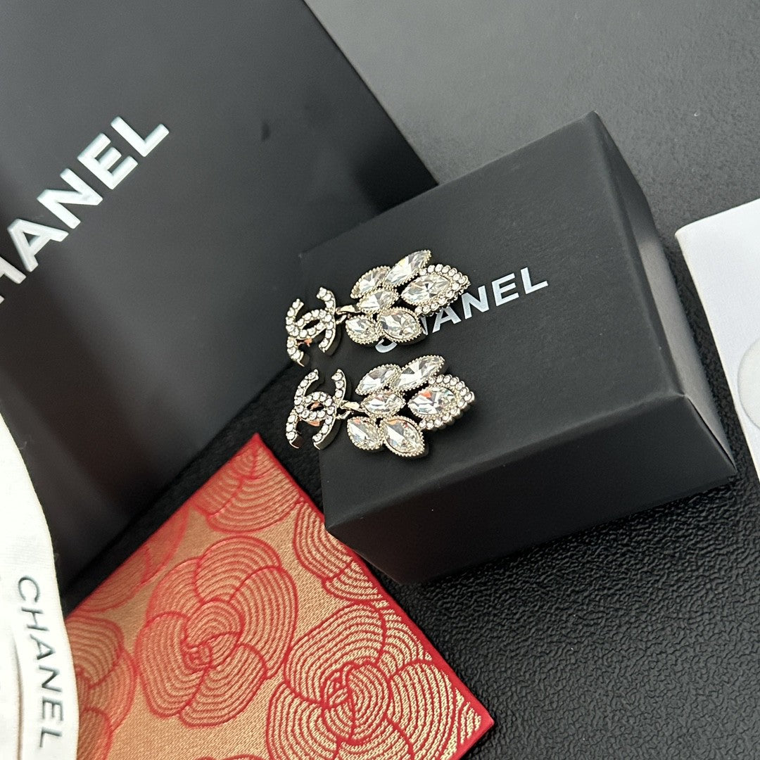 gold crystal letter Drop Earrings for women - alternate angle view 8