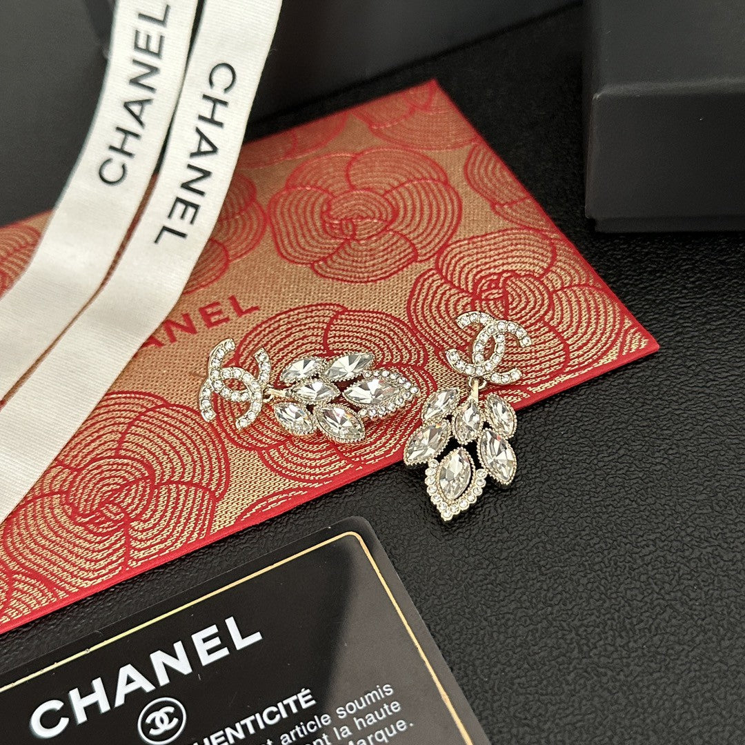 gold crystal letter Drop Earrings for women - alternate angle view 9