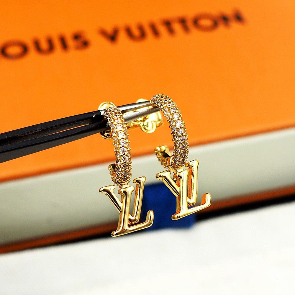 letter Drop Earrings for women - product detail view