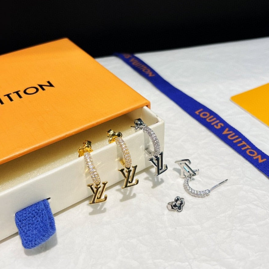 letter Drop Earrings for women - alternate angle view 3
