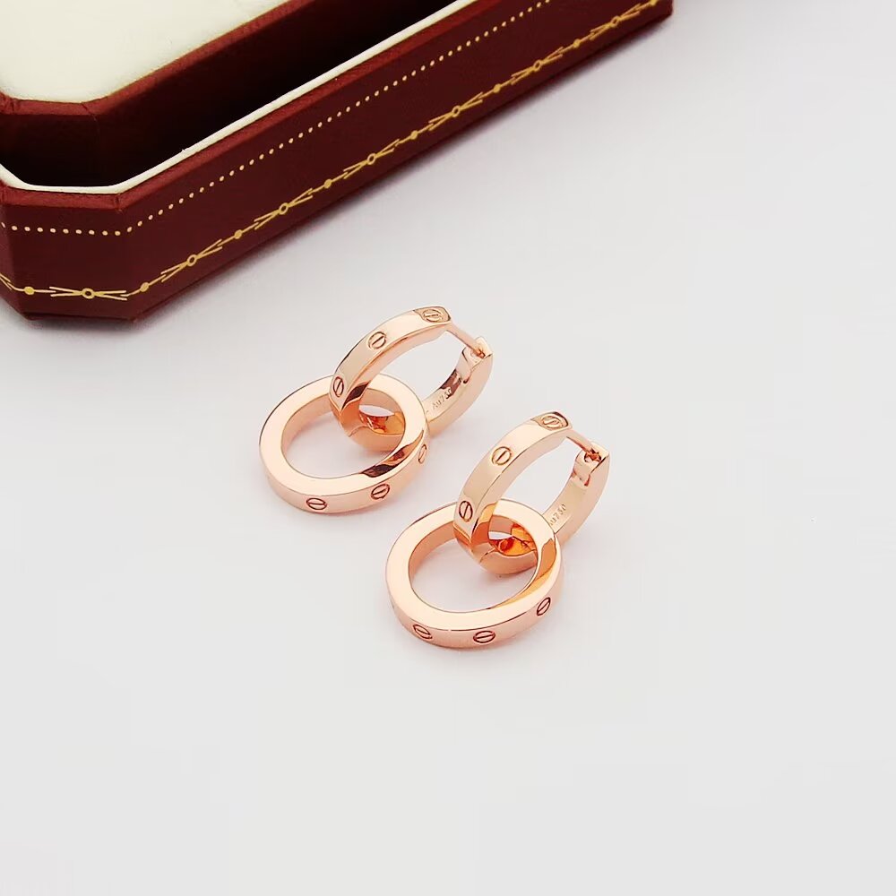 rose gold rose Stud Earrings for women - alternate angle view 6