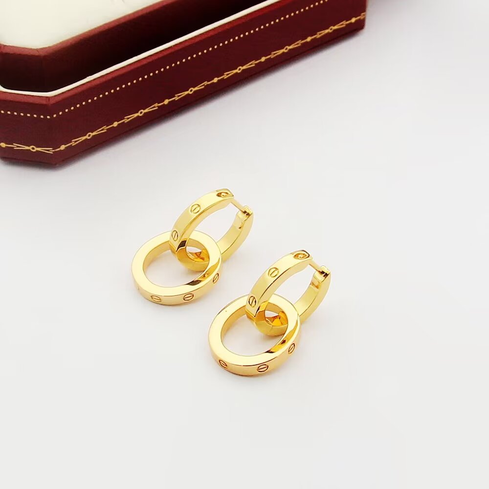 rose gold rose Stud Earrings for women - alternate angle view 4