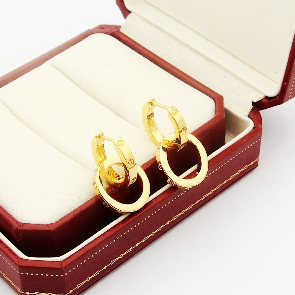 rose gold rose Stud Earrings for women - alternate angle view 3